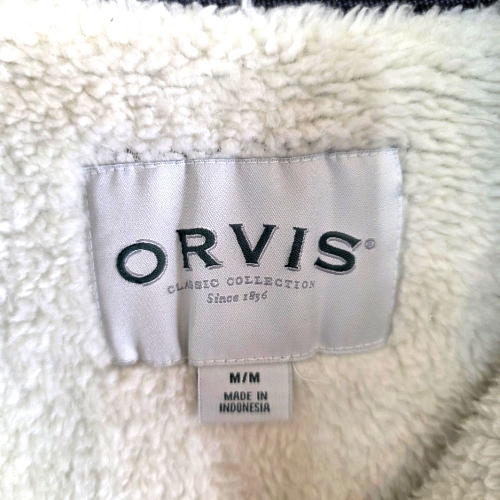 Orvis Brighton 1/4-Zip Pullover Sweater Mens Sherpa Lined Jacquard Black Size M - Picture 6 of 8